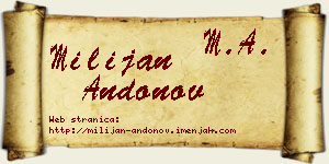 Milijan Andonov vizit kartica